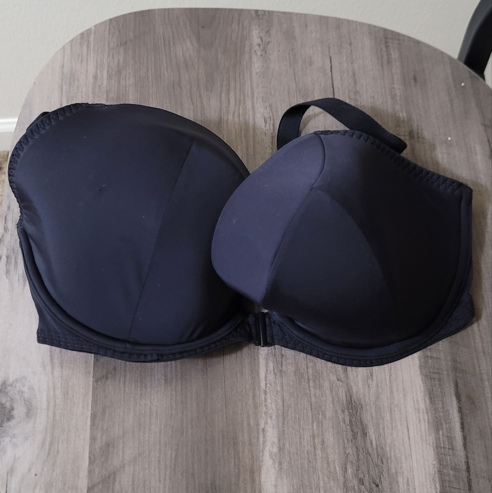 BLACK Curvy Kate Front Snap Bra - US 36G UK 36F